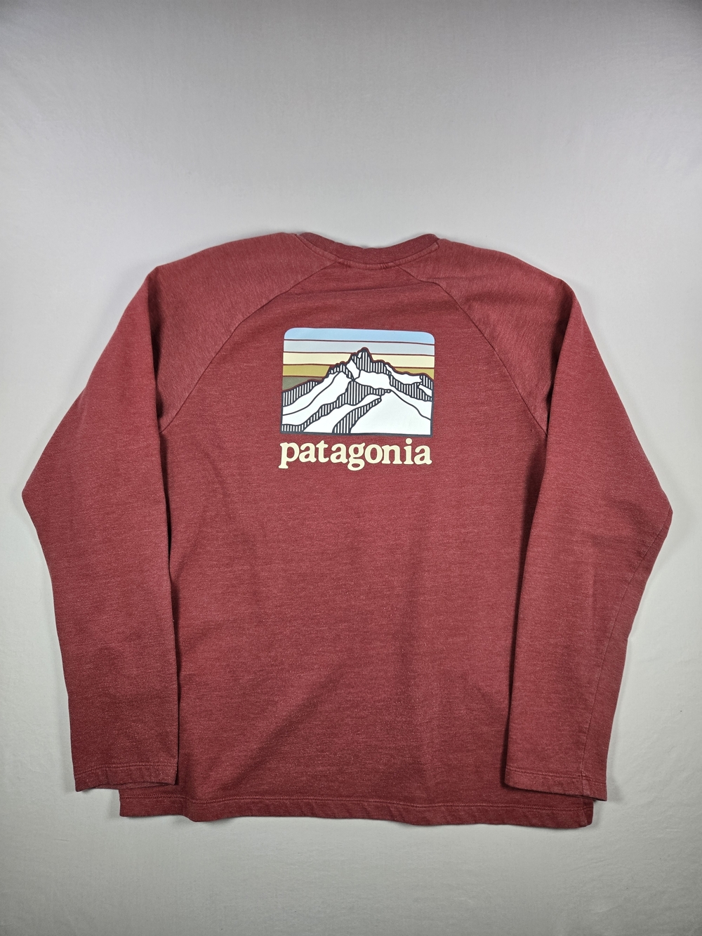 Patagonia Men's Line Logo Ridge Lightweight Crewneck Sweatshirt Red XL